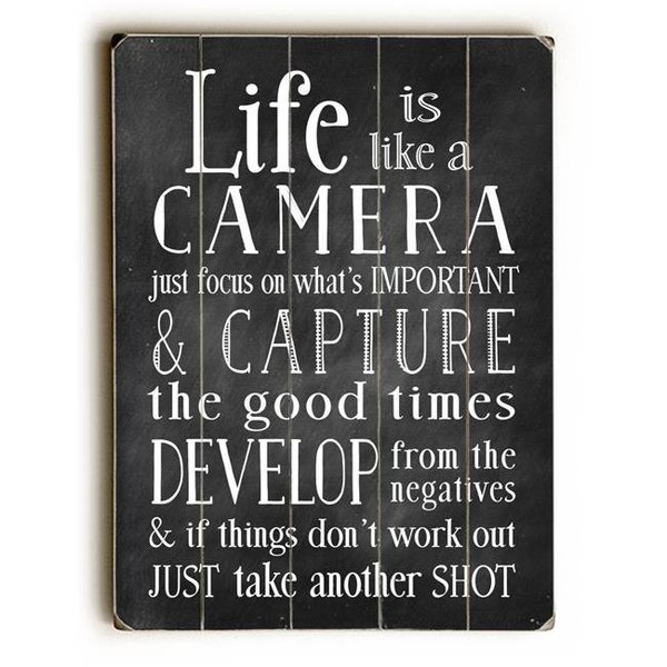 One Bella Casa One Bella Casa 0004-7512-26 14 x 20 in. Life is Like a Camera Planked Wood Wall Decor by Nancy Anderson 0004-7512-26